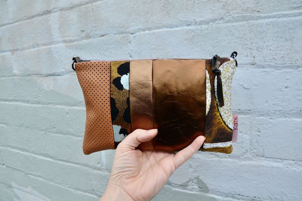 Gold Tones Leather small cross-body bag