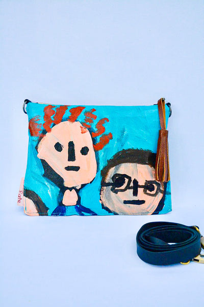Faces  Original Painting by artist Digby Webster Cross Body bag