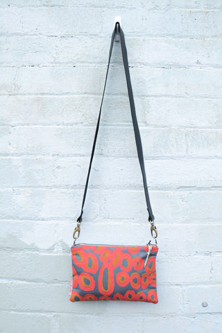 Rockholes Indigenous Print and Leather cross-body bag