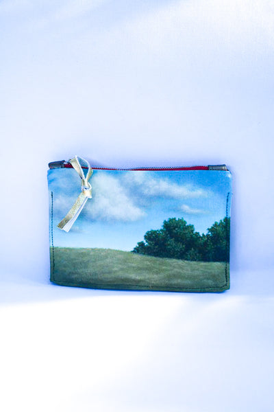 Tree and Sky- original oil panting Leather Purse