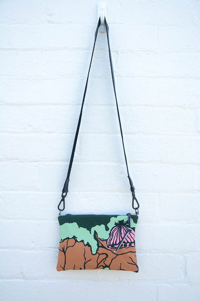 Billabong Indigenous Print and Leather cross-body bag