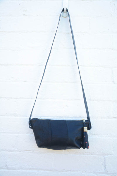 Black Leather Sleeve Shoulder bag