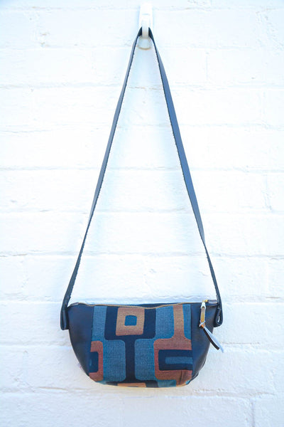 Groovy! Pewter And Bronze Upholstery leather shoulder bag