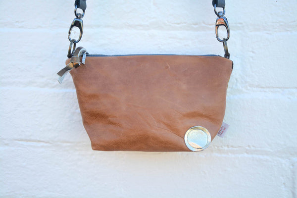 Brown and Purple Reflections Pouch Shoulder Bag