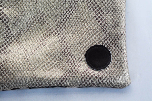 Fleur De Lis Square Leather Clutch