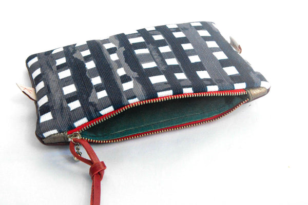 Grid Leather Purse