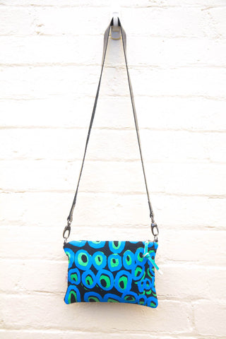 Blue and Black Rockholes Indigenous Print cross-body bag