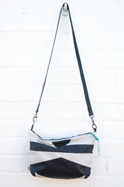 Repurposed Leather Dress Large Shoulder Bag
