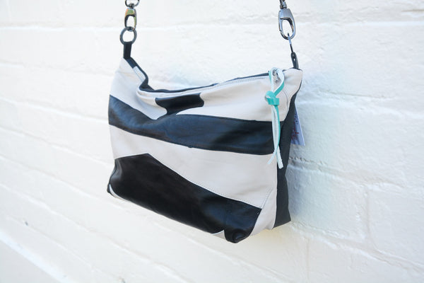 Repurposed Leather Dress Large Shoulder Bag