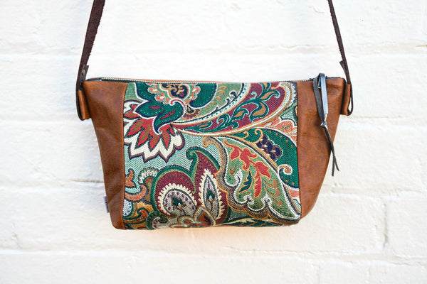 Vintage Autumn Upholstery Leather Handbag- Large