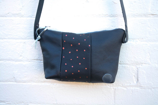 Crosshatch Upholstery Leather Handbag- Large