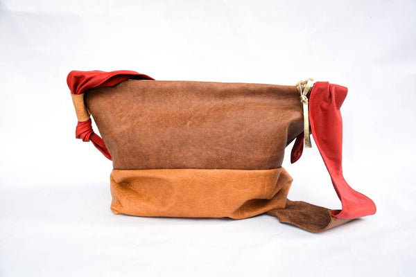 Re-Purposed Leather Cushion Slouch Bag #2