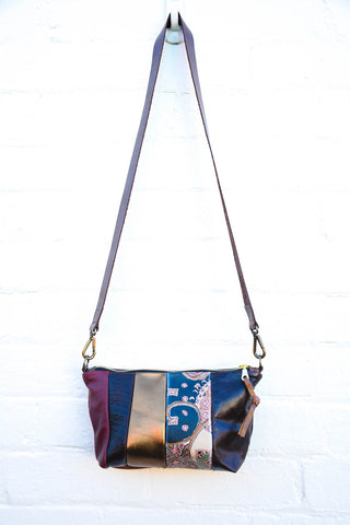 Golden Brown #2 Re Purposed Leather Shoulder Bag