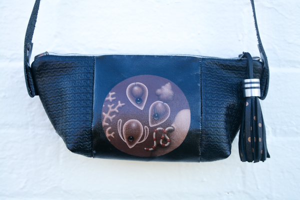 'Watching' Original Painting By Catriona Secker Leather Shoulder Bag