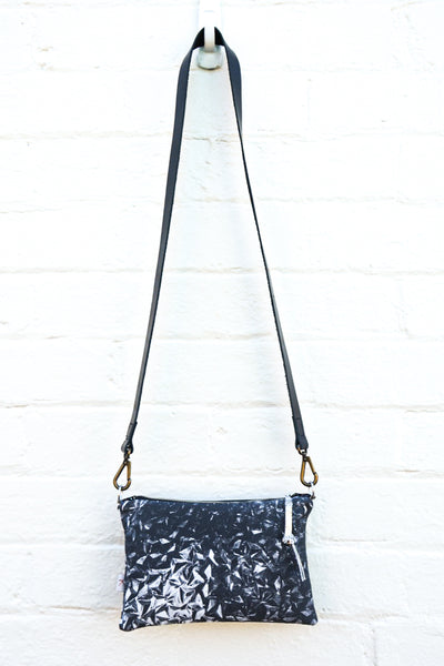 Glint Digital print and Leather Cross-Body Bag