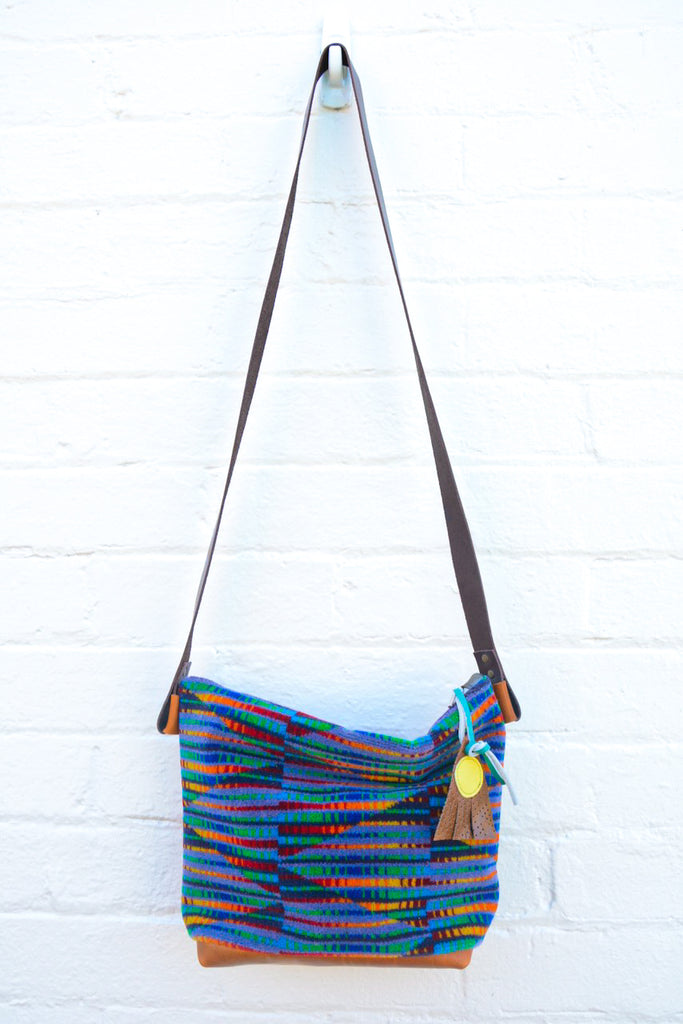 Neon Trip Moquette Leather Large Slouch Carpet Bag