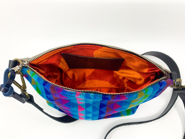 Fractured Rainbow Moquette Leather Medium Carpet Bag