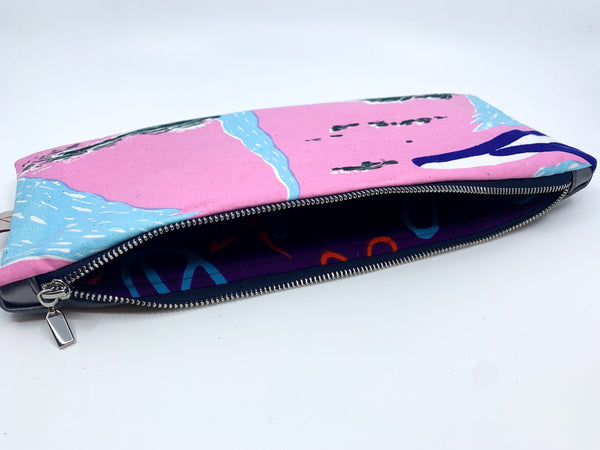 Pink Flying Thongs Vintage Mambo Narrow Clutch/Pencil Case