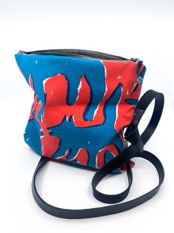 Blue Dog Mambo print Foldover bag