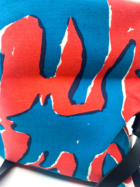 Blue Dog Mambo print Foldover bag