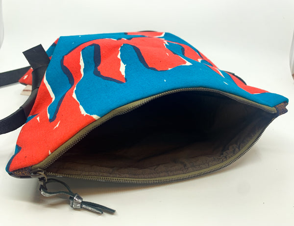Blue Dog Mambo print Foldover bag