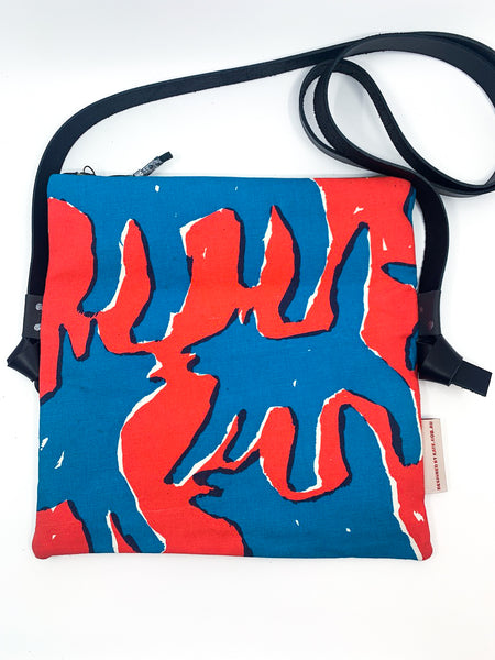 Blue Dog Mambo print Foldover bag
