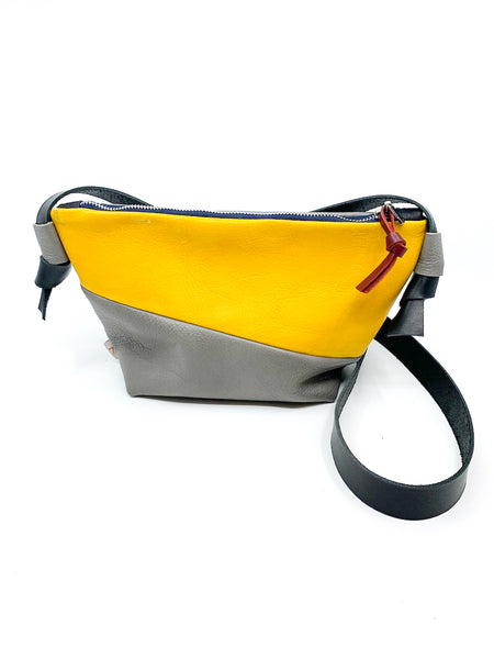 Yellow Horizon Repurposed Leather Shoulder Bag