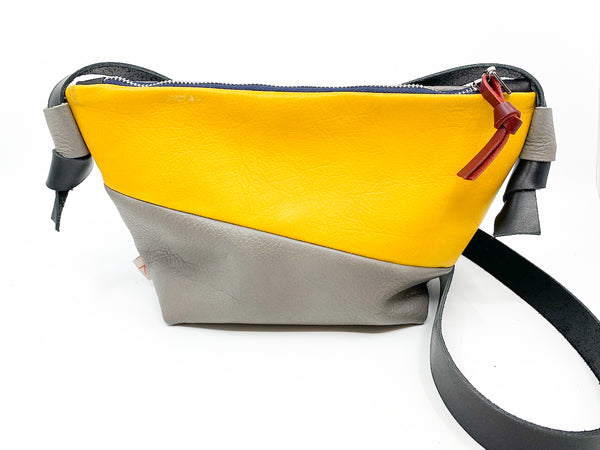 Yellow Horizon Repurposed Leather Shoulder Bag