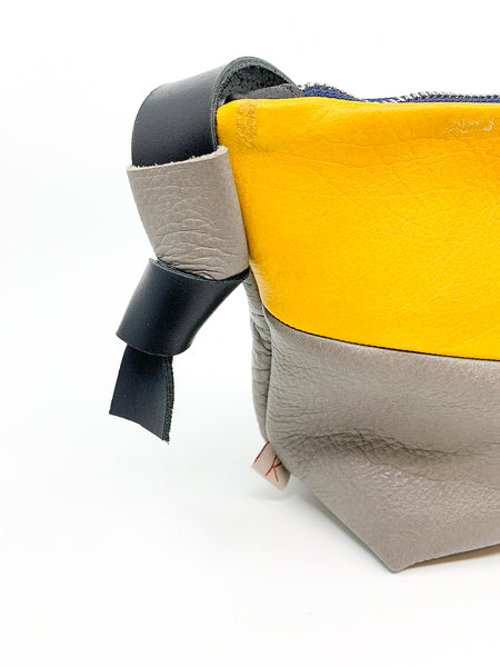 Yellow Horizon Repurposed Leather Shoulder Bag