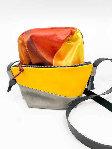 Yellow Horizon Repurposed Leather Shoulder Bag