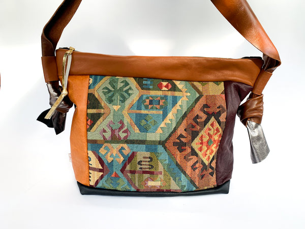 Aztec Leather Large Slouch Bag