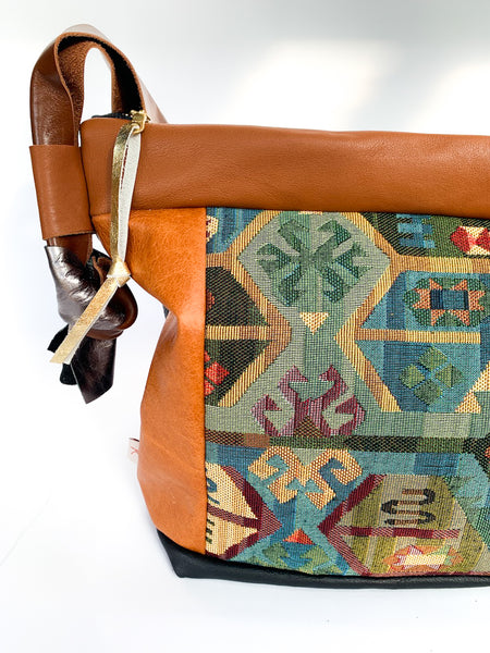 Aztec Leather Large Slouch Bag