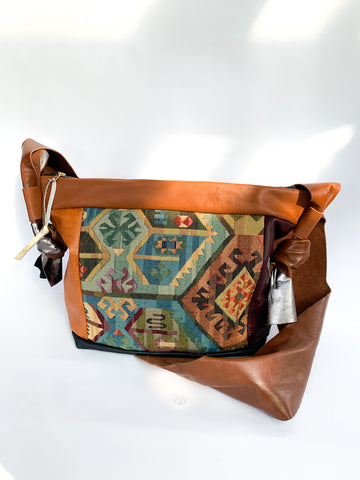 Aztec Leather Large Slouch Bag