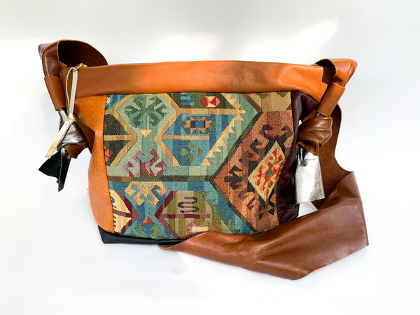 Aztec Leather Large Slouch Bag