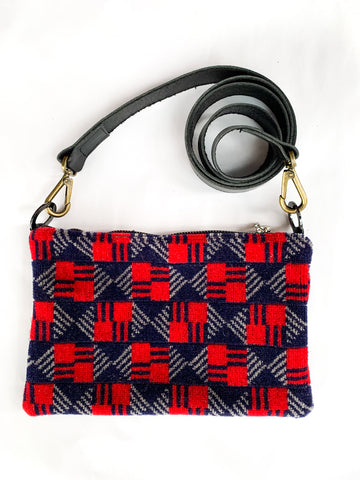 Check Central Line Moquette Leather Cross Body Bag