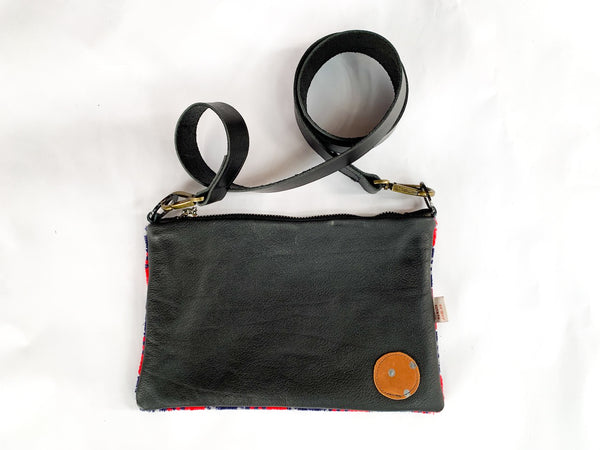 Check Central Line Moquette Leather Cross Body Bag