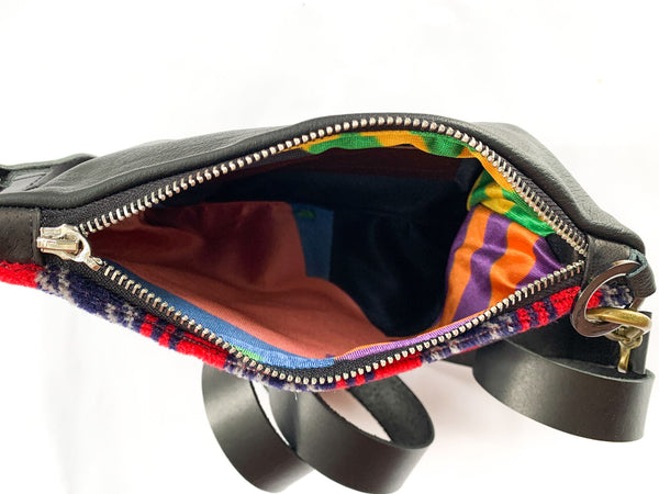 Check Central Line Moquette Leather Cross Body Bag