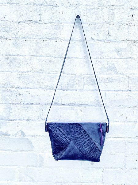 Rescued 80s Leather Jacket Handbag- Large