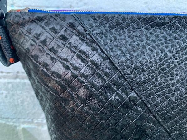Rescued 80s Leather Jacket Handbag- Large