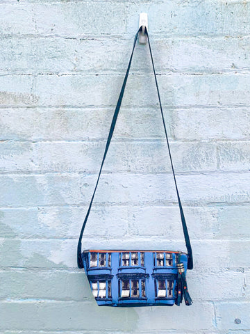 Blue Hibernian Leather Shoulder Bag