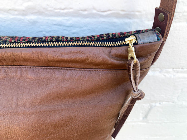 Re-Purposed Brown Sleeve Shoulder Bag
