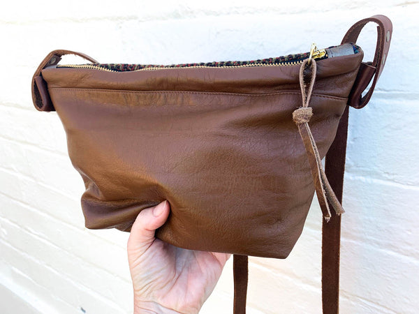 Re-Purposed Brown Sleeve Shoulder Bag