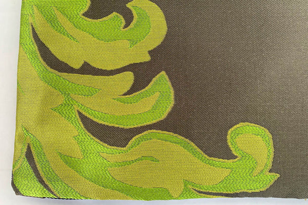 Green Flames Silk/Leather Clutch