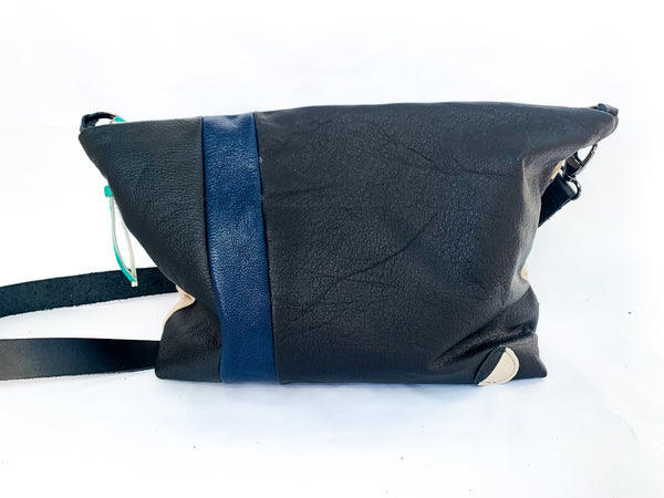 Repurposed Leather Dress Large Shoulder Bag