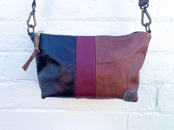 Golden Brown #2 Re Purposed Leather Shoulder Bag