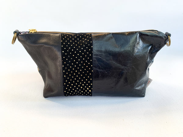 90s sleeve Black Re Purposed Leather Shoulder Bag