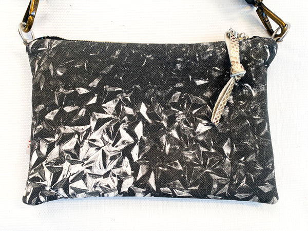 Glint Digital print and Leather Cross-Body Bag