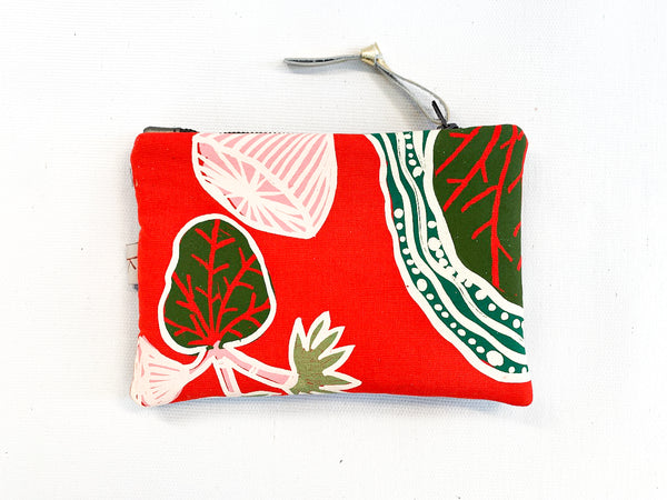 Red Mermaid Leaf Leather Purse