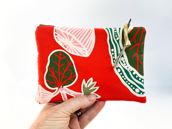 Red Mermaid Leaf Leather Purse