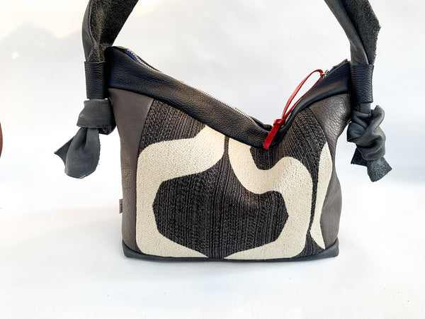 Monochrome Leather Large Slouch Bag